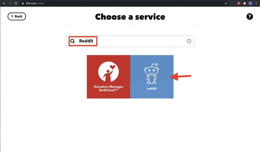 This is the if This interface where you can choose a trigger channel like Reddit