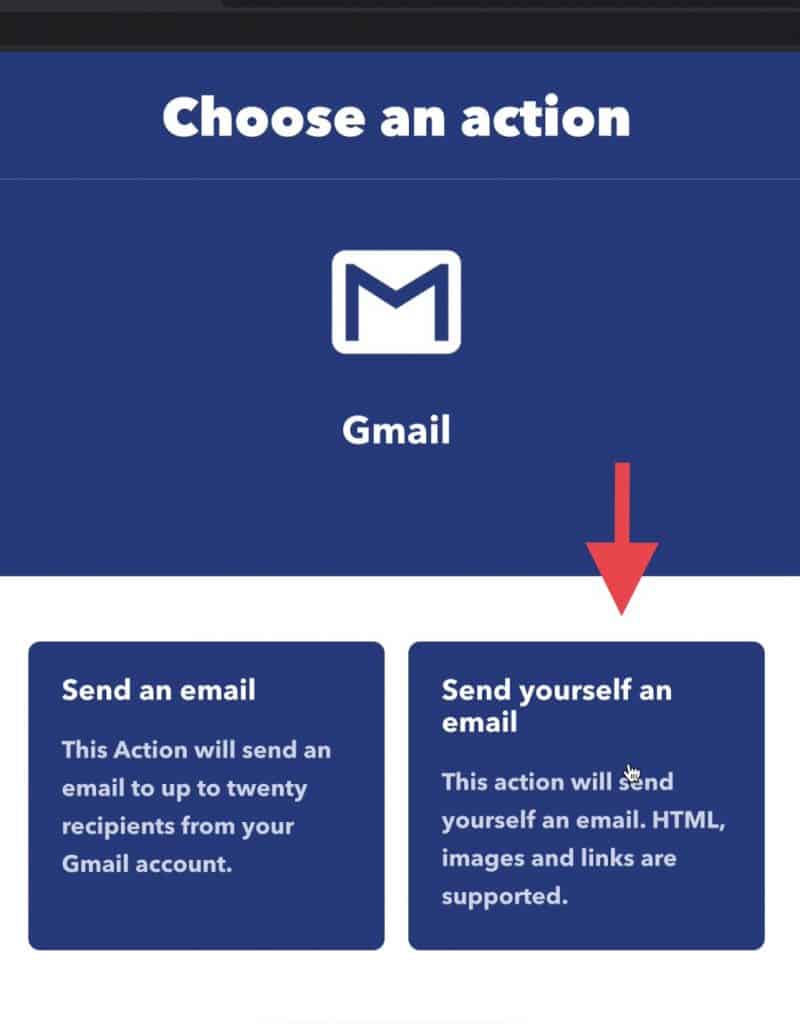Once the Gmail account is connected to IFTTT, you can then choose where to send your match notifications