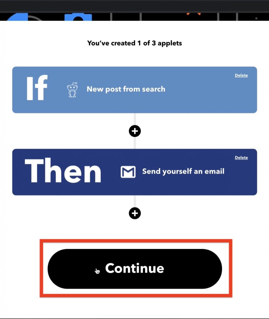 After finalizing your email configuration, you can click on Continue to proceed to the next step