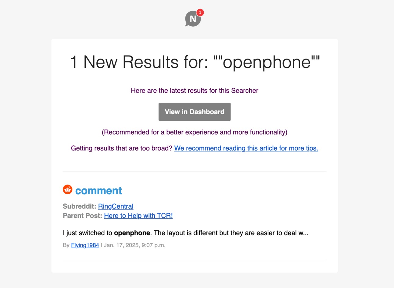 Results Interface